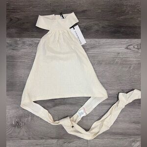 NWT WeWoreWhat Cream Crop Top
